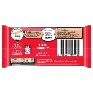 KitKat 4 Finger Gold Choc Bar 45g back of pack