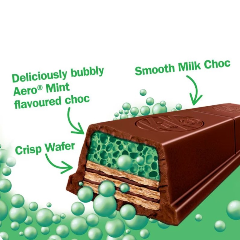 Inside layer of KitKat Chunky Aero Mint Chocolate Bar